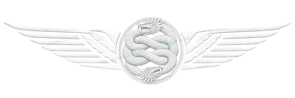 Quetzalcoalt pearl-white winged emblem